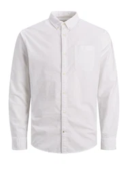 Jack & Jones Langarmhemd OXFORD SHIRT weiß