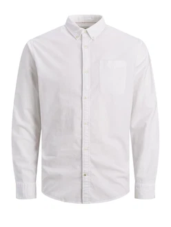 Jack & Jones Langarmhemd OXFORD SHIRT weiß