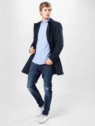 Jack & Jones Langarmhemd OXFORD SHIRT hellblau