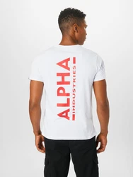 Alpha Industries T-Shirt Rundhalsshirt Backprint T (T-Shirt) rot/schwarz/wei