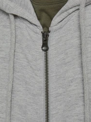 Jack and Jones Herren Kapuzenpullover Zip Sweatjacke graumeliert