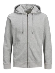Jack and Jones Herren Kapuzenpullover Zip Sweatjacke graumeliert