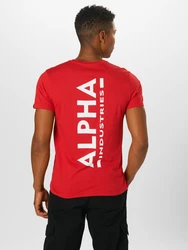 Alpha Industries T-Shirt Rundhalsshirt Backprint T (T-Shirt) rot/weiß