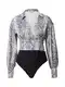 Unique21 Bodi bluza  bež / plava / crna