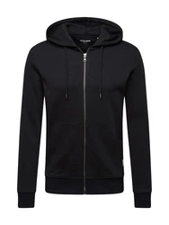 Jack & Jones Plus Sweatjacke DURCHGEHENDER REISSVERSCHLUSS PLUS SIZE HOODIE schwarz