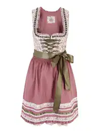 Dirndl 'Natalia' bež / kaki / rosé / prljavo roza