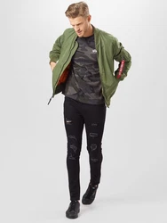 ALPHA INDUSTRIES T-Shirt dunkelgrau/khaki/schwarz/wei