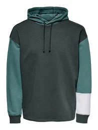 Sweatshirt ''''Kalle'''' weiß / smaragd / dunkelgrün