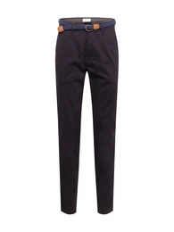 Chinohose schwarz / nachtblau / cognac / gold