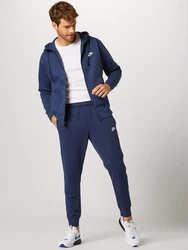 Nike Sportswear Sweatjacke 'Club Fleece' dunkelblau / weiß