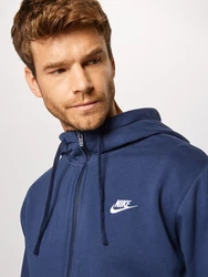 Nike Sportswear Sweatjacke 'Club Fleece' dunkelblau / weiß