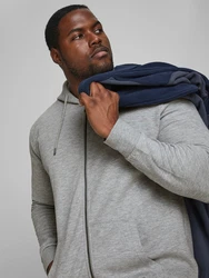 Jack & Jones Plus Sweatjacke DURCHGEHENDER REISSVERSCHLUSS PLUS SIZE HOODIE graumeliert