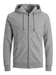 Jack & Jones Plus Sweatjacke DURCHGEHENDER REISSVERSCHLUSS PLUS SIZE HOODIE graumeliert