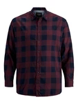 Jack & Jones Plus Hemd JJEGINGHAM lila/schwarz
