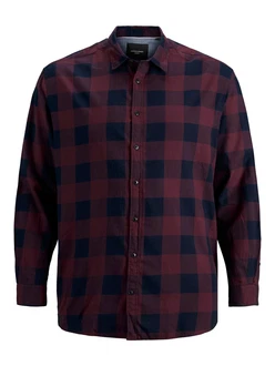 Jack & Jones Plus Hemd JJEGINGHAM lila/schwarz