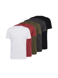 Denim Project T-Shirt dunkelgrau/grünmeliert/rotmeliert/schwarz/weiß