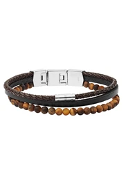 Armband cognac / dunkelbraun / schwarz / silber