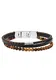 FOSSIL Armband cognac / dunkelbraun / schwarz / silber