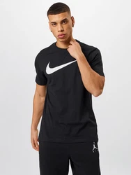 Nike Sportswear T-Shirt 'Swoosh' schwarz/weiß
