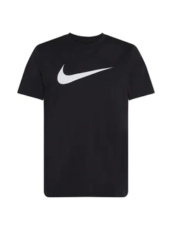 Nike Sportswear T-Shirt 'Swoosh' schwarz/weiß