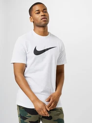 Nike Sportswear T-Shirt 'Swoosh' schwarz/offwhite