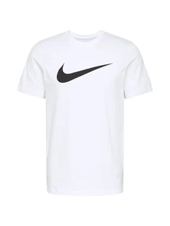 Nike Sportswear T-Shirt 'Swoosh' schwarz/offwhite