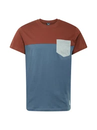 T-Shirt rostbraun / rauchblau / hellgrau