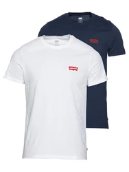 LEVI'S T-Shirt '2 Pack Crewneck Graphic' nachtblau/rot/weiß