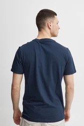 Blend T-Shirt Einfarbiges Rundhals T-Shirt aus Baumwolle BHNASIR (4034) dunkelblau