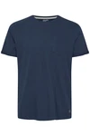 Blend T-Shirt Einfarbiges Rundhals T-Shirt aus Baumwolle BHNASIR (4034) dunkelblau