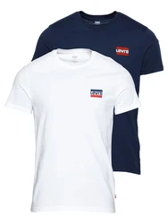 LEVI'S T-Shirt '2 Pack Crewneck Graphic' navy/rot/wei