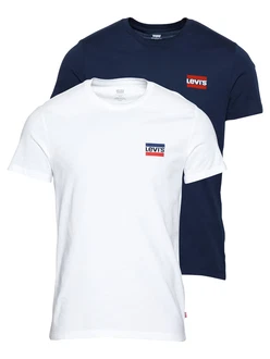 LEVI'S T-Shirt '2 Pack Crewneck Graphic' navy/rot/wei