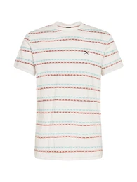 T-Shirt 'Monte Noe' ecru / hellblau / rot / schwarz