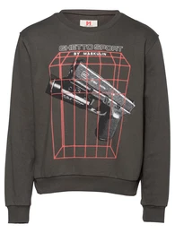 MASKULIN Sweatshirt ''''Laser Beams'''' anthrazit / schwarz / weiß / melone
