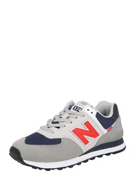 Sneaker ''''574'''' dunkelblau / weiß / stone / feuerrot