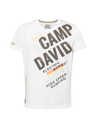 T-Shirt mit Logo und Ausbrenner-Effekten weiß