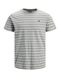 Shirt ''''JPRBLUTOM TEE SS STRIPE CREW NECK'''' grau / weiß
