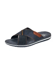 Pantolette dunkelblau / brokat