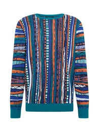 Pullover ''''Theodore Summer'''' weiß / himmelblau / royalblau / hellorange / petrol