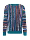 Iriedaily Pullover ''''Theodore Summer'''' weiß / himmelblau / royalblau / hellorange / petrol