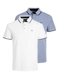 Poloshirt 'JJEPaulos' blau / schwarz / wei