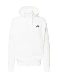 Nike Sportswear Sweatjacke 'Club Fleece' schwarz/weiß