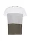 EDC BY ESPRIT Shirt khaki / weiß / grau