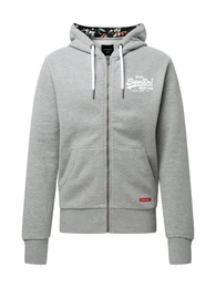 Sweatjacke grau / weiß