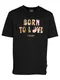 SCOTCH & SODA Majica ''''BORN TO LOVE''''  črna / rjava
