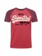 Superdry Majica  svetlo rdeča / bela / vinsko rdeča