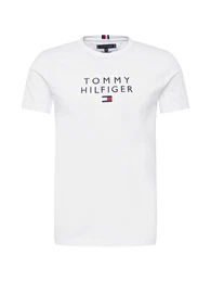 T-Shirt weiß / navy / hellrot