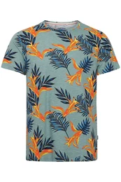 T-Shirt mit Allover Print blau / mischfarben