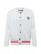 Tommy Jeans Strickjacke hellgrau / marine / weiß / rot