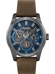 Uhr ''''Skeleton'''' grau / blau / braun